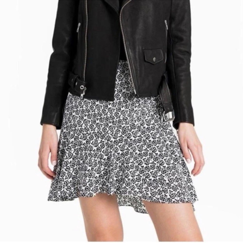 NWT A.L.C floral black and White Women's Skirt size 4